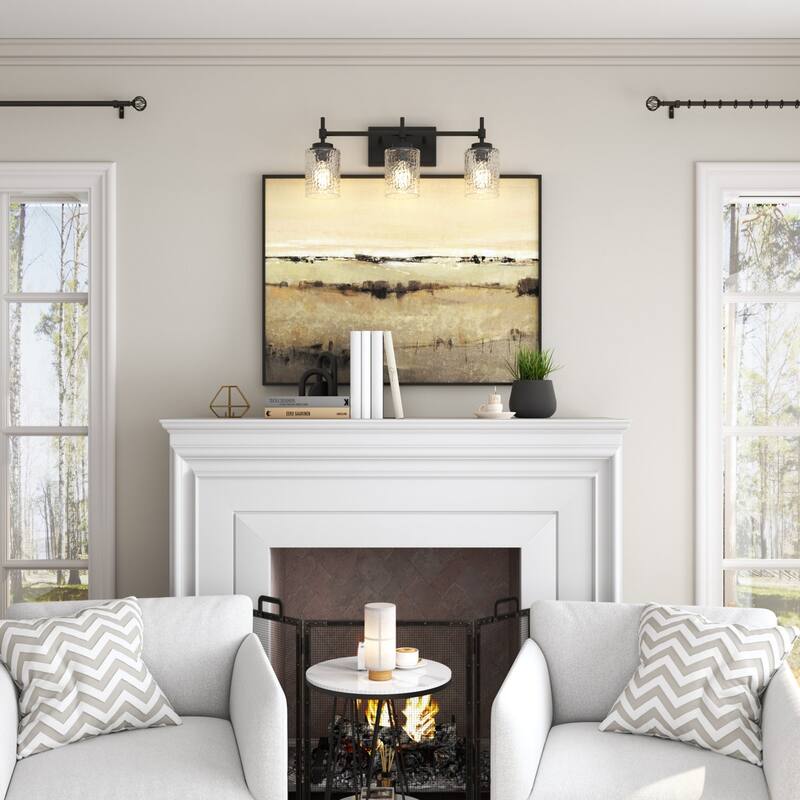 Acroma Dimmable Bathroom Vanity Light with Water Ripple Clear Shade