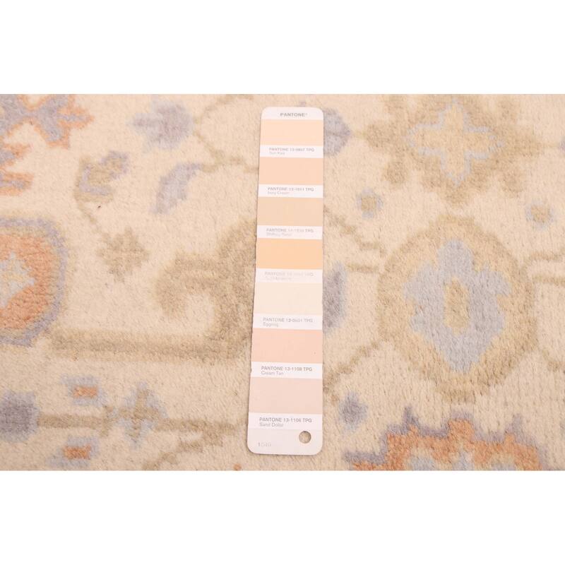 ECARPETGALLERY Hand-knotted Royal Oushak Ivory Wool Rug - 2'6 x 13'8