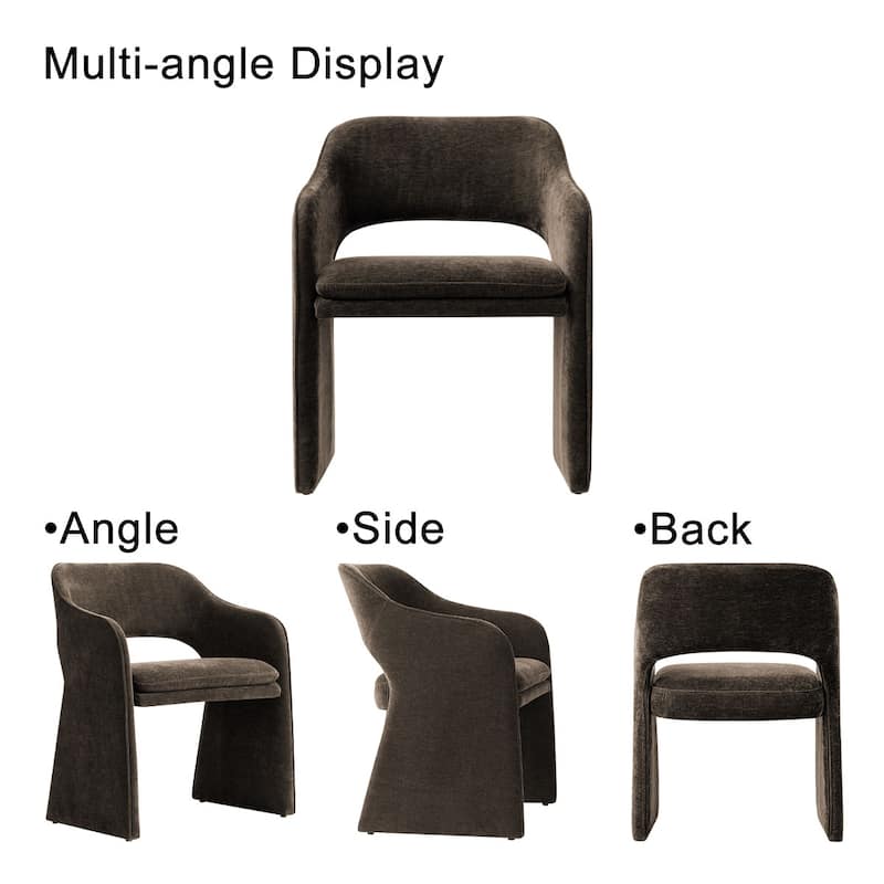 19" Seat Height Upholstered Chenille Dining Armchair (Set of 4)