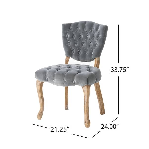 dimension image slide 0 of 8, Maison Rouge Anwar Tufted Dining Chairs- (Set of 2)