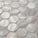 preview thumbnail 8 of 12, Merola Tile Conchella Penny White 11.25" x 1.63" Natural Seashell Mosaic Tile