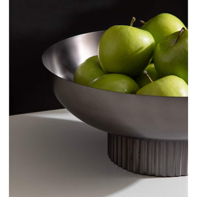Kate and Laurel Rooks Ribbed Metal Bowl