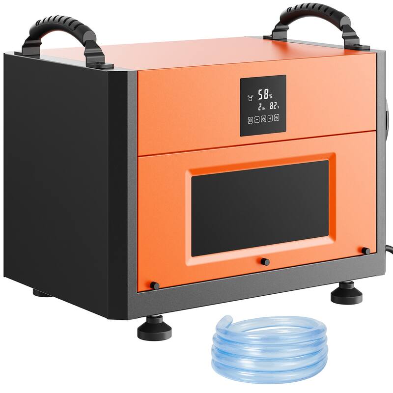 190 Pints Commercial Dehumidifier with Drain Hose for Crawl Spaces, Basements Warehouse & Job Sites - 190 Pints - Orange
