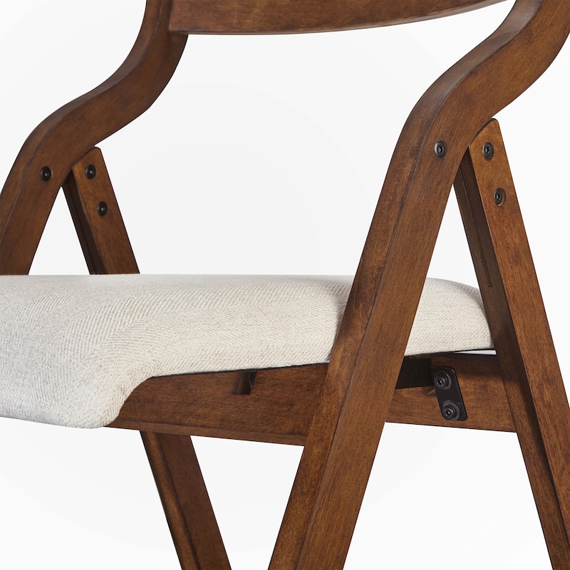 folding Dining chair,2-Pack-Walnut
