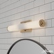 preview thumbnail 1 of 9, Hunter Holly Grove Bathroom Vanity Wall Light, Art or Shelf Light - Contemporary - Damp Rated! 24" - Alturas Gold - White Glass
