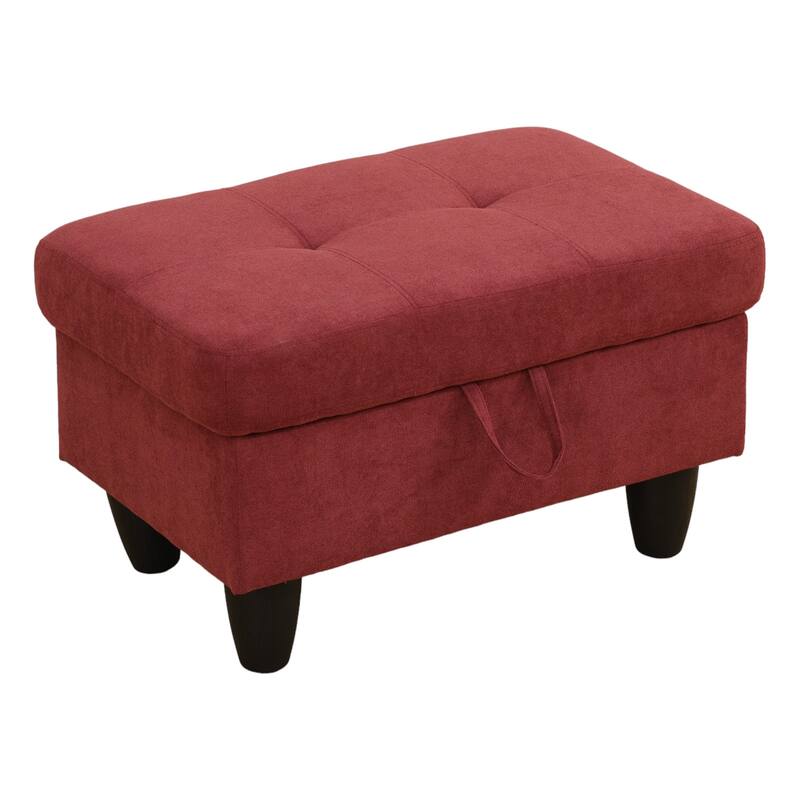KISRAIS 28.5" Wide Upholstered Storage Ottoman