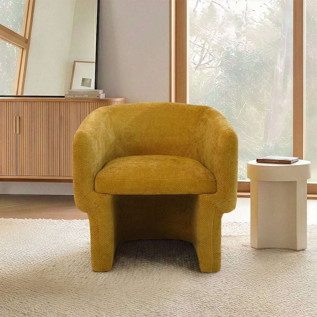 Warren Scandinavian & Mid-Century Modern Style Lounge Chair with Plush Chenille Comfort