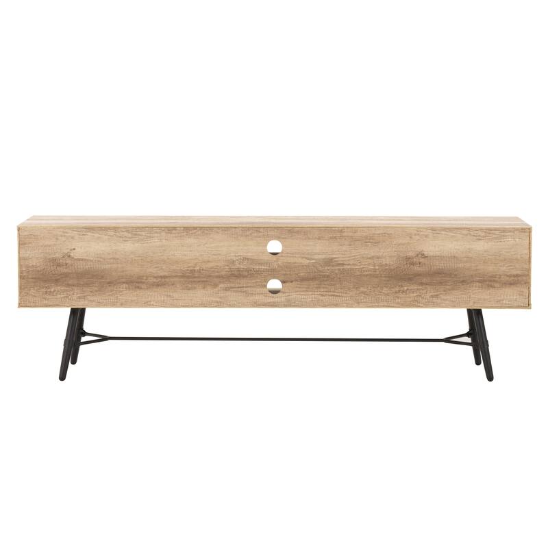 Aurora Mid Century TV Bench with Doors, TVs up to 85"
