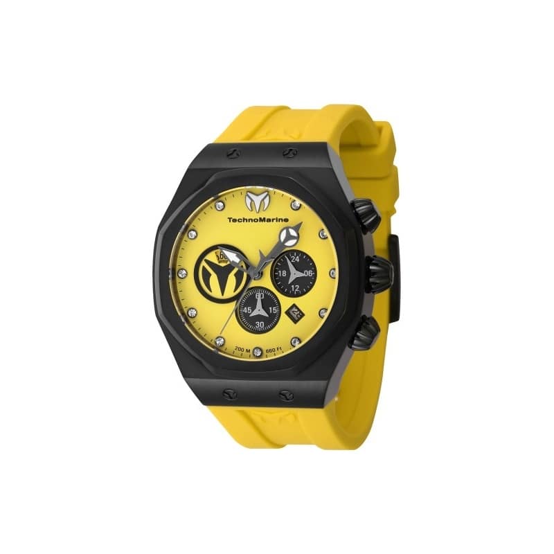 Technomarine Men's TM-523002 Reef Quartz Black, Yellow Dial Watch