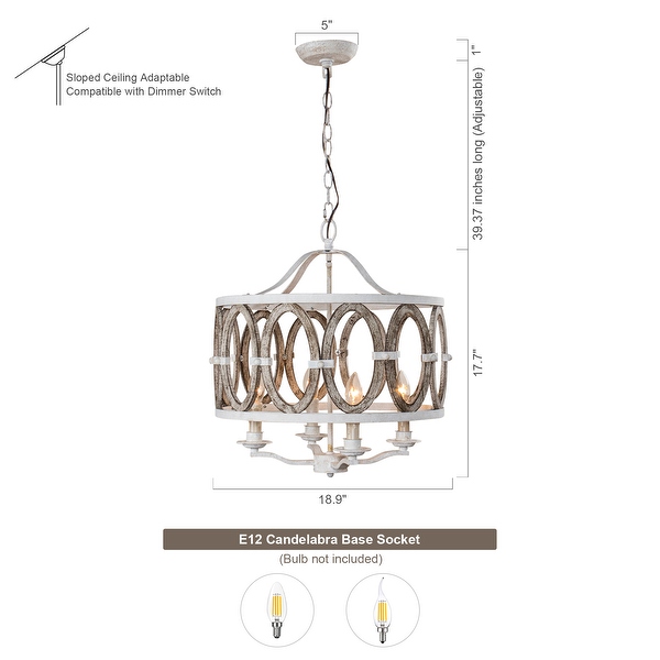 Driftwood entwined ovals chandelier top