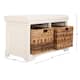 SAFAVIEH Freddy Distressed White Wicker Storage Bench - 33.5" x 16.1" x 19.9"