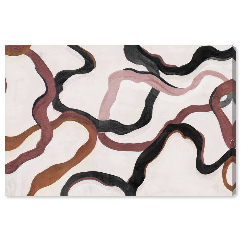 Wynwood Studio Abstract Paths of Life I Red and Dark Red Modern & Contemporary Wall Art Canvas Print