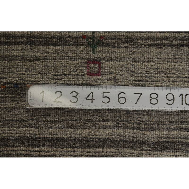 Hand Knotted Oriental 100% Wool Carpet Tribal Tribal Greys & Charcoal Gabbeh Area Rug - 7' 8'' X 5' 0''