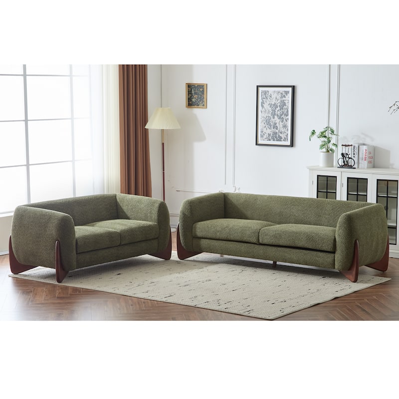 Arion Upholstered Boucle 2-Piece Living Room Sofa Set by Christopher Knight Home