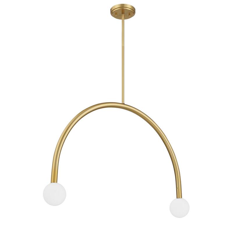 2-Light Chandelier By Trade Winds - Natural Brass