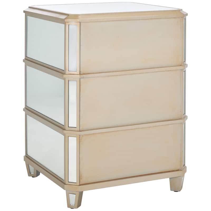 SAFAVIEH Miracle 3-Drawer Mirrored Nightstand