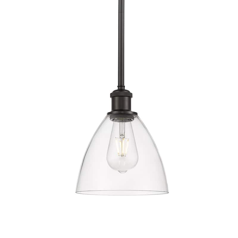 Innovations Lighting 516-1S-9-8 Bristol Pendant Bristol 8" Wide Mini - Oil Rubbed Bronze / Clear