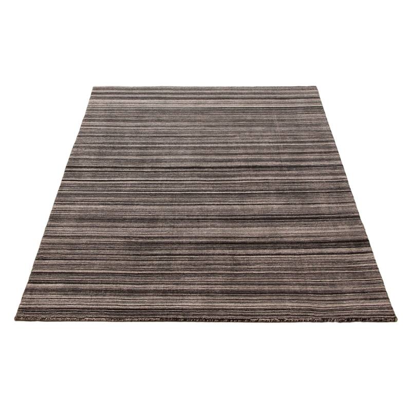 ECARPETGALLERY Hand Loomed Kashkuli Gabbeh Dark Grey Wool Rug - 5'7 x 7'10