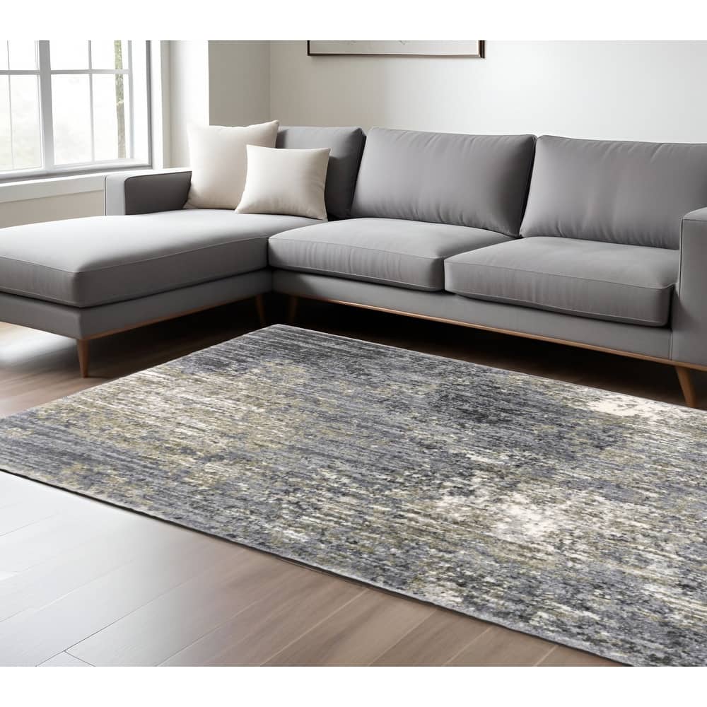HomeRoots Abstract Shag Rectangle Area Rug
