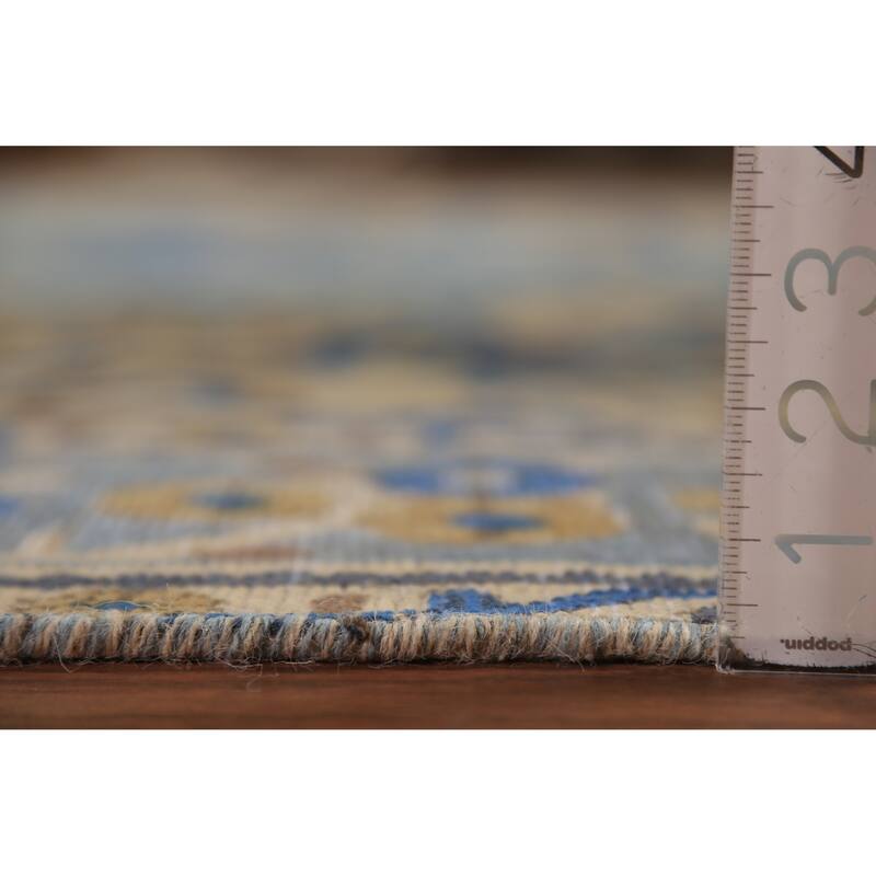 Blue Tabriz Persian Area Rug Oriental Floral Hand-Knotted Wool Carpet - 7'10"x 10'9"