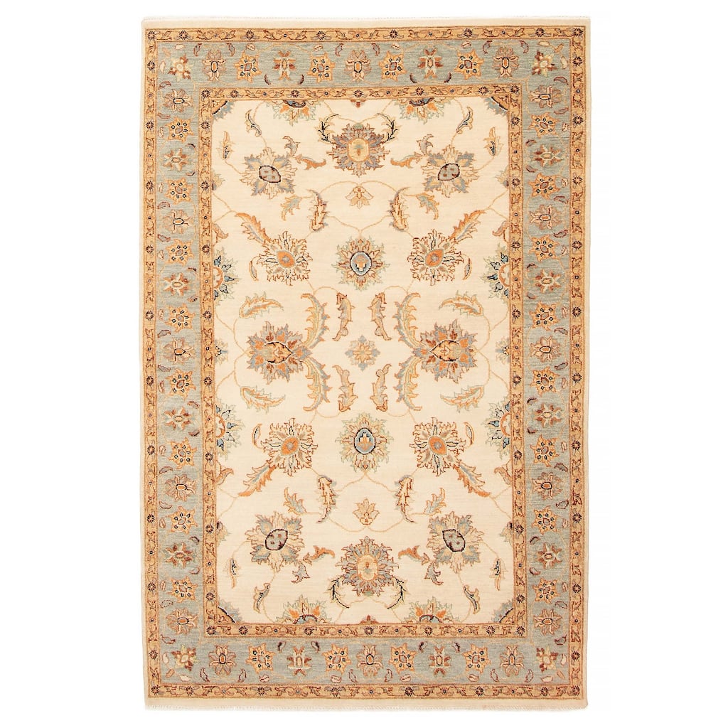 ECARPETGALLERY Hand-knotted Jamshidpour Cream Wool Rug - 4'0 x 6'0