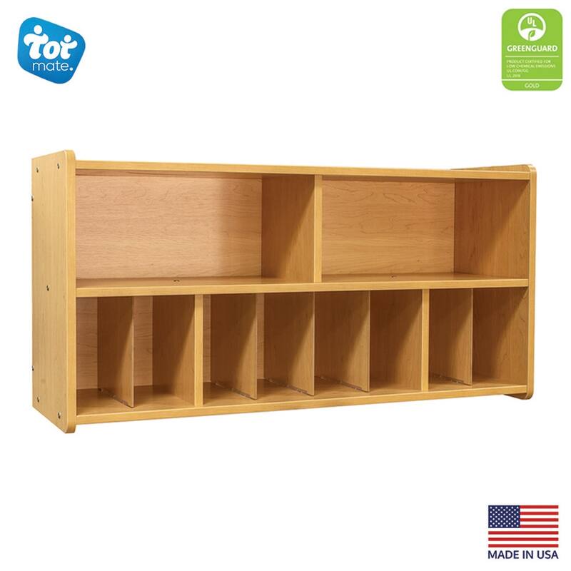 Tot Mate Nursery Daycare Kids Diaper Wall Storage, 46" W x 15" D x 23.5" H - Maple - Ready To Assemble