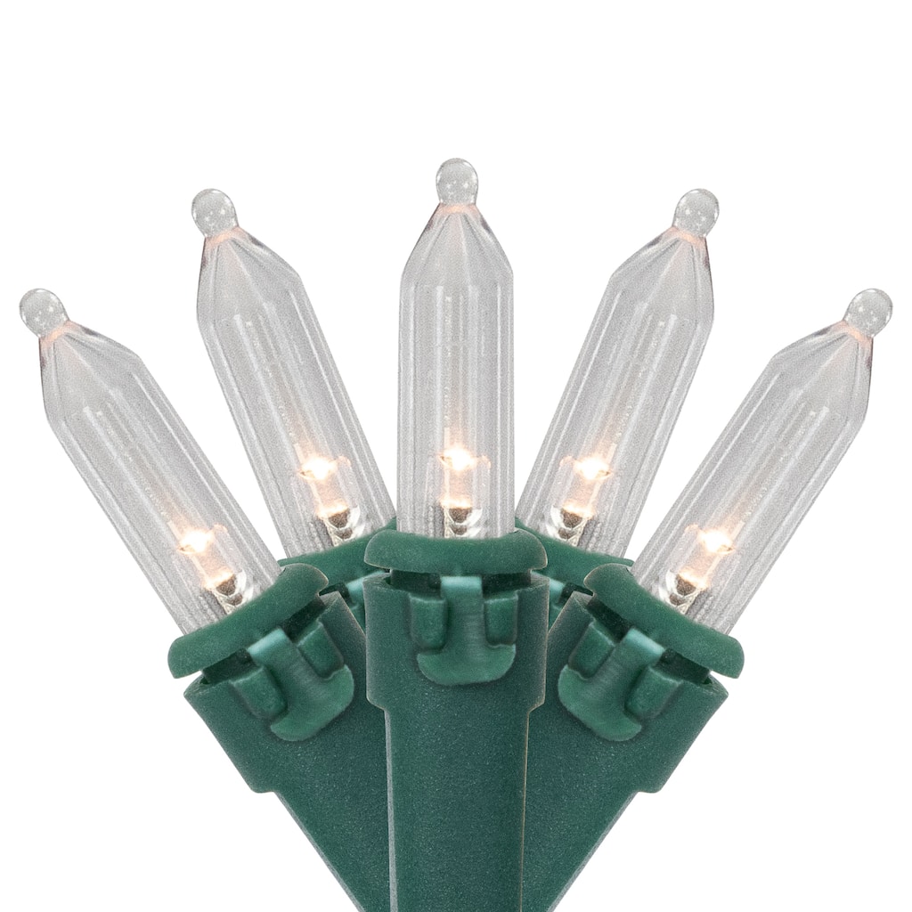 Battery Operated LED Mini Christmas Lights - Warm White - 15.75’ Green Wire - 50ct