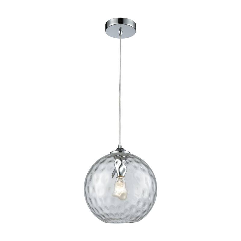 Elk Home Watersphere Chrome With Hammered Glass 1 Light Pendant