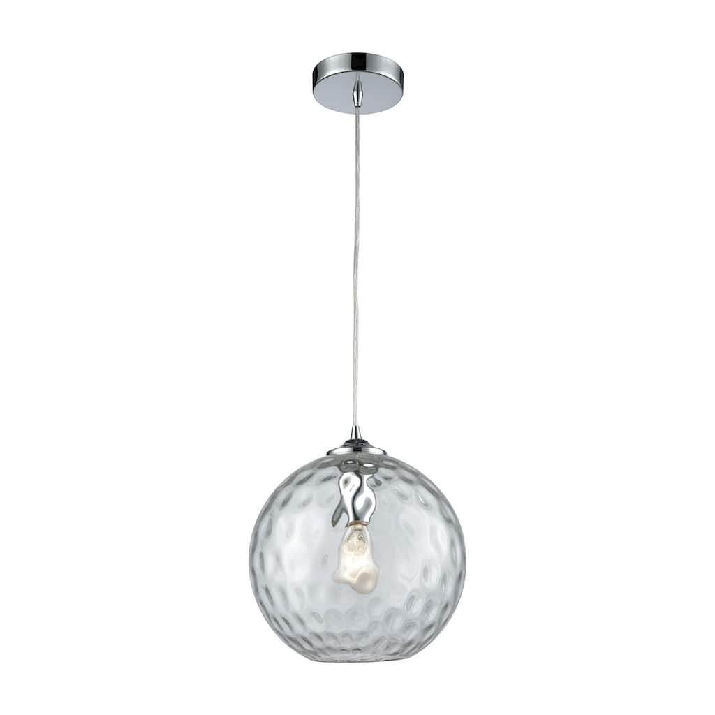 Elk Home Watersphere Chrome With Hammered Glass 1 Light Pendant