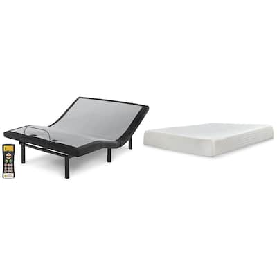 Signature Design by Ashley 10 Inch Chime Memory Foam Black/White 2-Piece Mattress Package