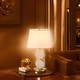 preview thumbnail 2 of 8, New Age Double Circle Gold Alabaster Desk Lamp, Night Stand Nordic Bedroom Table Light