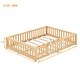 preview thumbnail 31 of 106, Twin/Full/Queen Size Floor Bed with Door, Wood Montessori Bed for Kids