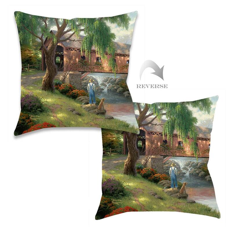 Thomas Kinkade The Old Fishin' Hole Indoor Decorative Pillow by Laural Home