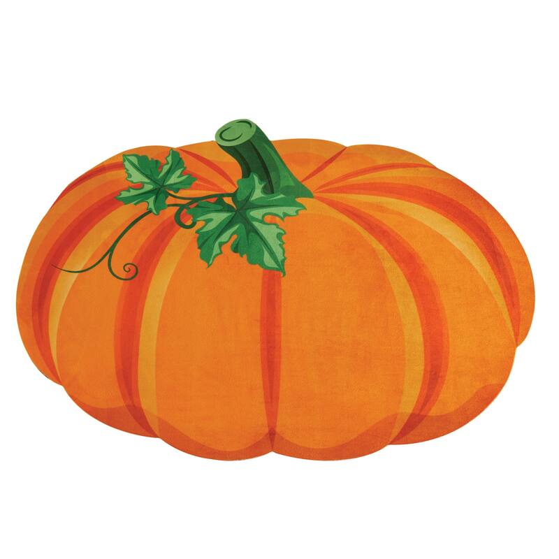 Festive Pumpkin Shaped Skid-Resistant Accent Rug - 2X3 FT