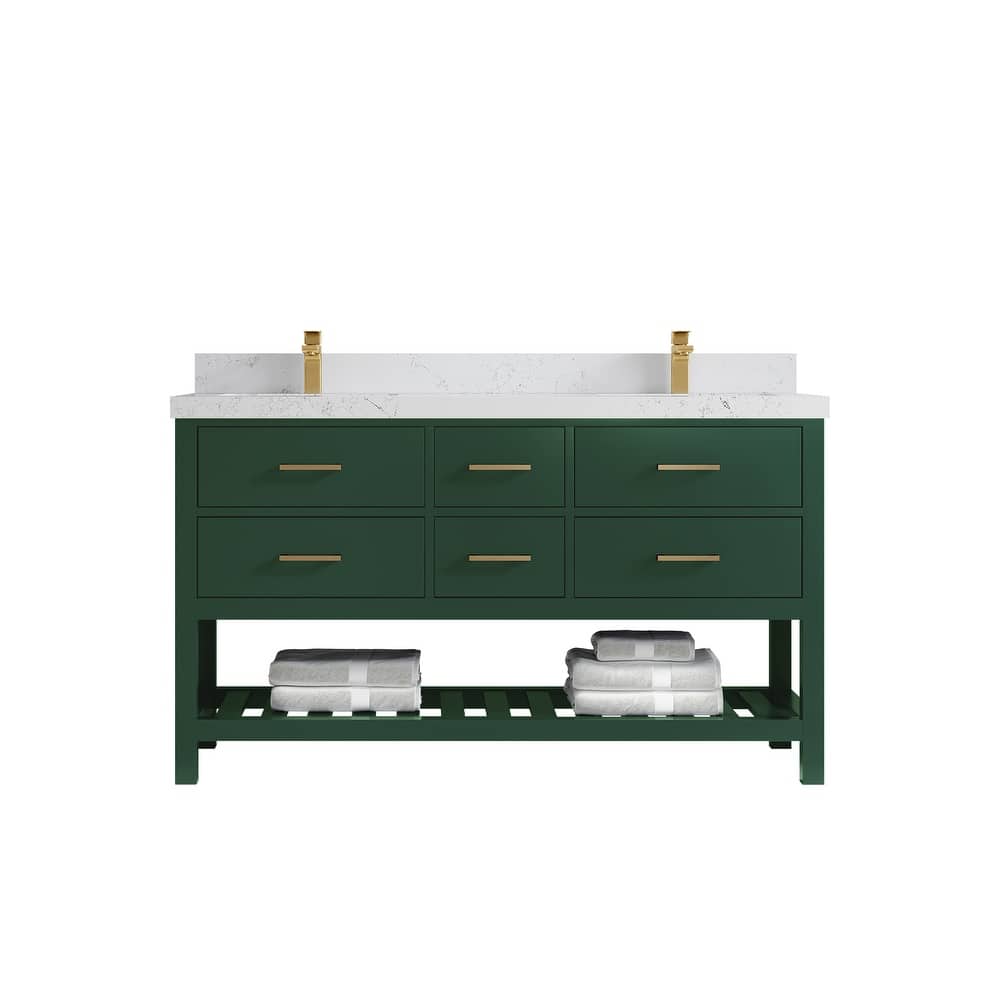 Willow Collections 60 in. W x 22 in. D Parker Double Sink Bathroom Vanity with Countertop