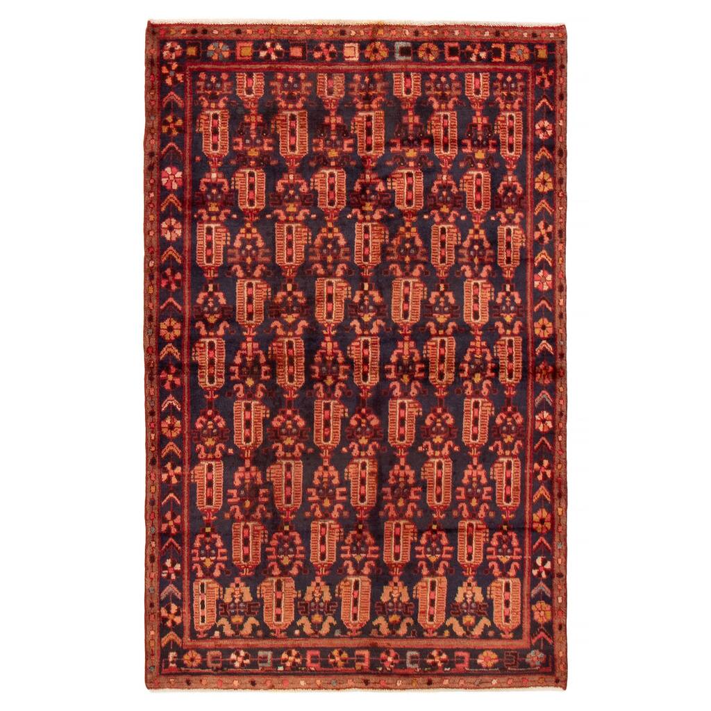 ECARPETGALLERY Hand-knotted Andelz Navy Wool Rug - 4'2 x 6'7