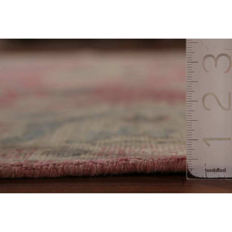 Pink Oushak Vegetable Dye Area Rug Handmade Wool Carpet - 6'0"x 8'8"
