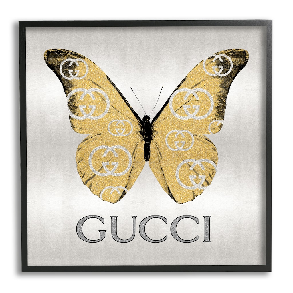 Stupell Glam Brand Butterfly Framed Giclee Art Design by Madeline Blake