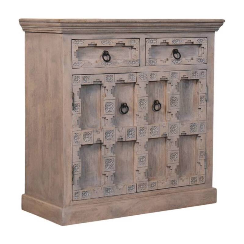 Artisan Furniture Solid Wood Jaipur Lattice Sideboard,2-Doors,2-Drawers