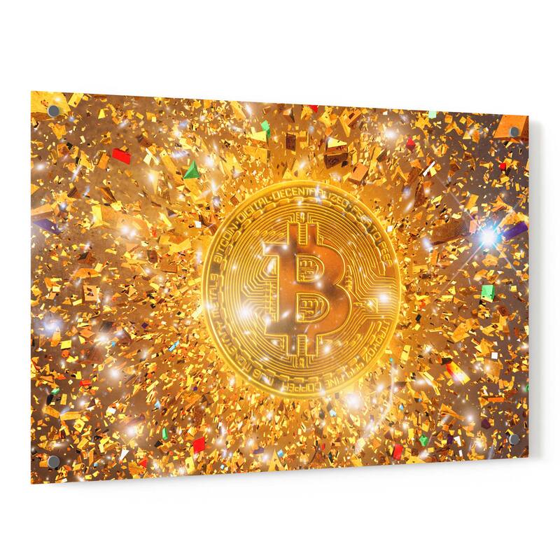 Epic Art 'Bitcoin Gilt', Acrylic Glass Wall Art - 36x24