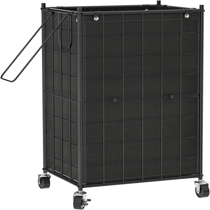 Laundry Hamper with Wheels - 16.9"L x 12.2"W x 28.1"H - Black