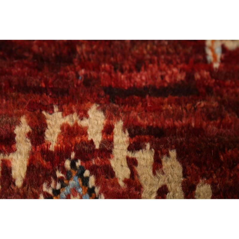 Red Moroccan Oriental Runner Rug Hand-Knotted Wool Carpet - 2'8" x 9'11"