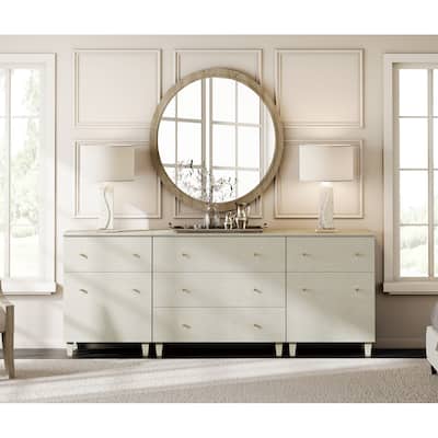 Wood Dresser with 5 Drawers and 2 Cabinets for Bedroom, 83" Wide
