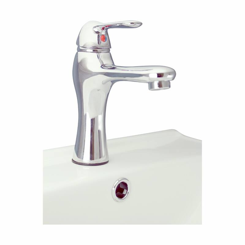 White Cabinet Vanity Sink Mahayla 17-3/4" Porcelain Sink with Faucet, Drain and Overflow Renovators Supply