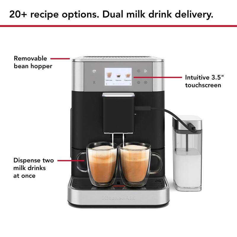 KitchenAid Fully Automatic Espresso Machine in Cast Iron Black