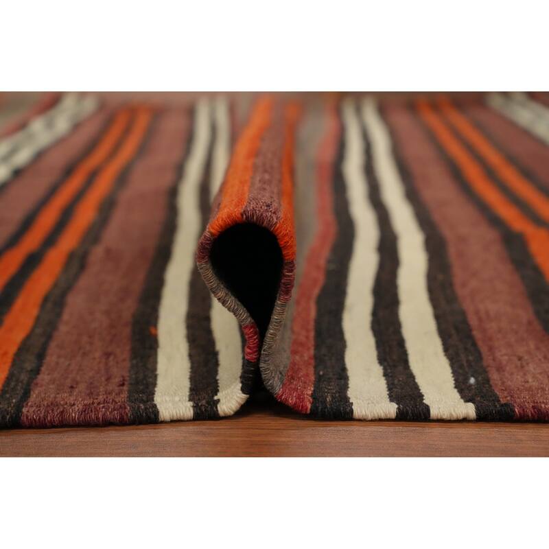 Hand Woven Oriental 100% Wool Carpet Southwestern Geometric Multi-Colored Kilim Area Rug - 9' 11'' X 5' 3''