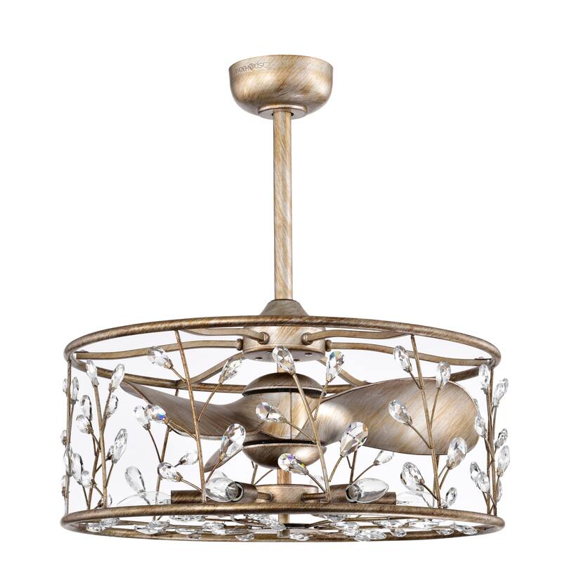 Onyx Antique Gold Finish Modern-Contemporary Crystal Ceiling Fandelier