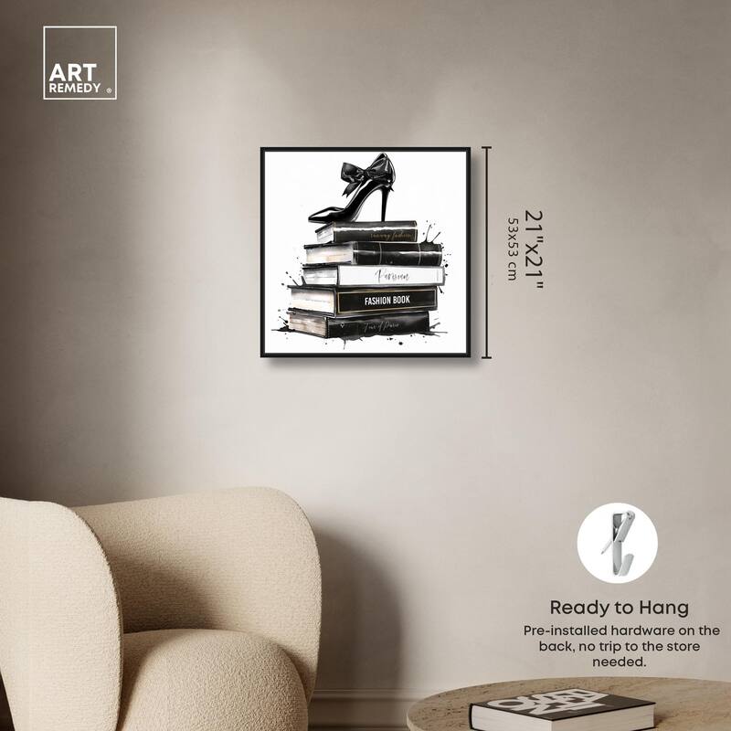 Classic Book Stack Canvas by Art Remedy