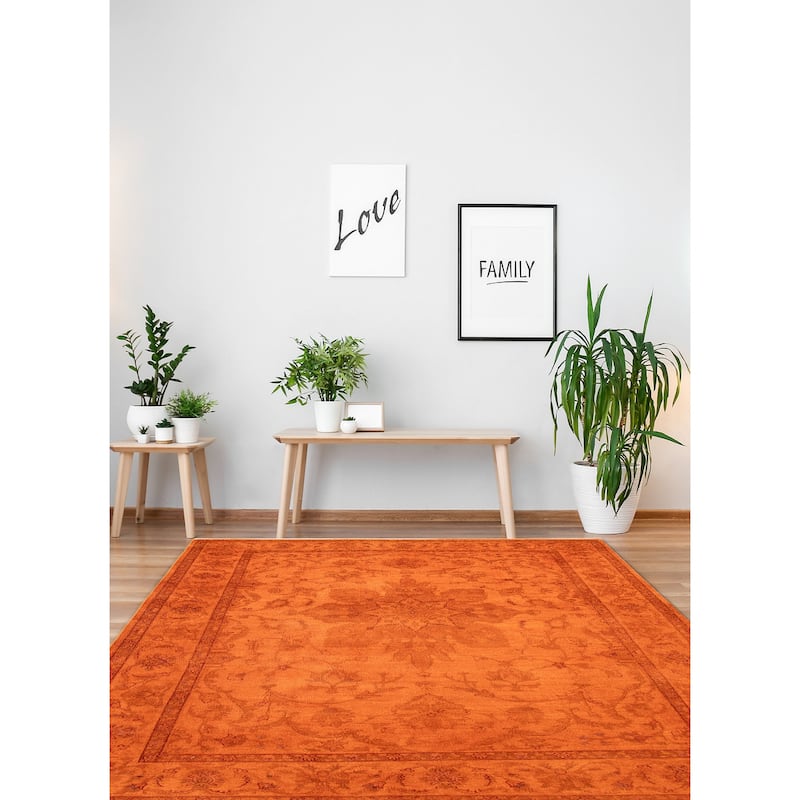 ECARPETGALLERY Hand-knotted Vibrance Orange Wool Rug - 8'9 x 12'4