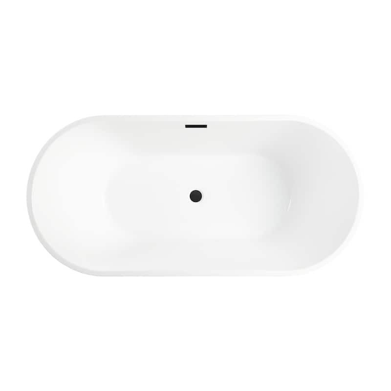 Vanity Art 54" Acrylic Freestanding Soaking Bathtub